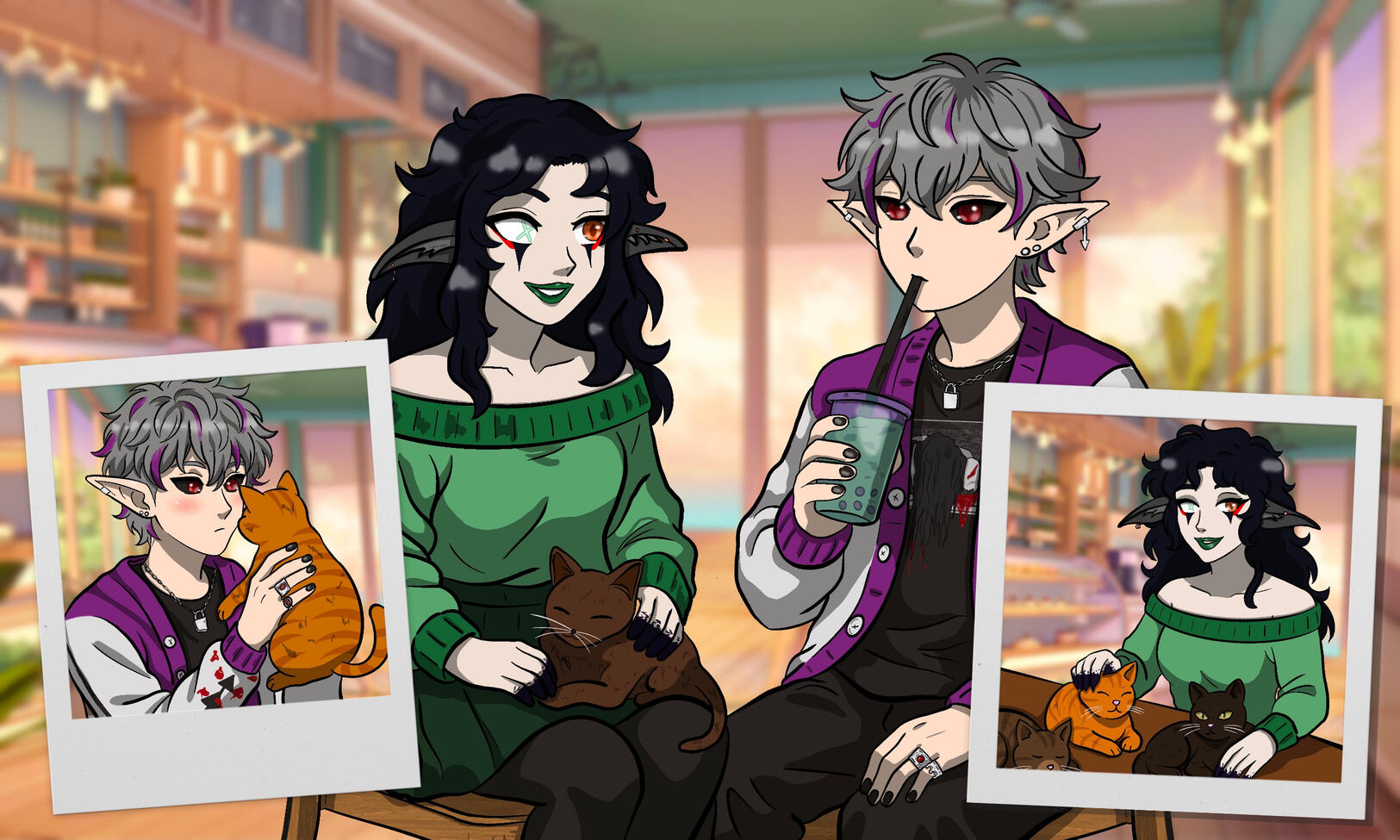 Even & Kay Visit Cat Café | Evenstxr